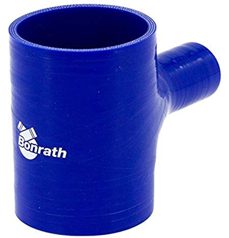 Bonrath Durite Silicone Té de Derivation 25mm - Longueur: 100mm - Ø70mm, Blue