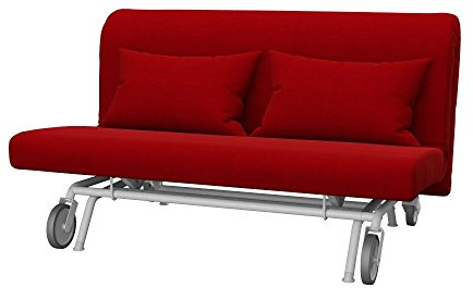 Soferia Sofabezug Kompatibel Mit PS 2er-Bettsofa Sofaüberzug Sofaüberwurf Sofaschoner Cover Kratzfest Hydrophobie Allergenfrei Elegance Rot