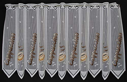 Scheibengardinen 56 - 89 cm hoch 12 cm Panel Curtains Curtain Cappuccino Length 60 cm Various Colours - Polyester, White with beige / brown