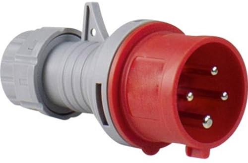 as - Schwabe 60570 Enchufe CEE, rojo, con conexión de tornillo 400V/16A/4polig/6h-IP44, 400 V