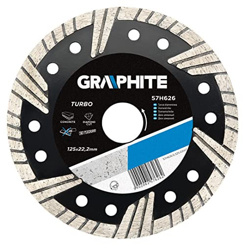 Graphite Professional Turbo Diamond disc Blade 125x22.2 Wet & Dry Cutting (GRA 57H626)