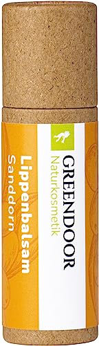 GREENDOOR Lippenbalsam Sanddorn Orange natürlicher Lippenpflegestift plastikfrei, Naturkosmetik mit BIO Jojobaöl, Natur Lippenbalm/Lip-Balm Lippen-Pflege, Schutz gegen trockene Lippen