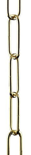 ElekTek Lampenkette Kette aus offenen Gliedern für Kronleuchter und Hängeleuchten. Mittelgroßes Glied 38 mm x 15 mm - packung mit 2 m Messing