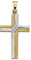 Jobo Damen-Anhänger Kreuz aus 8 Karat 333 Gold Bicolor