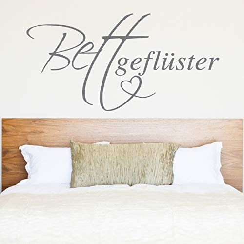 Apalis Wandtattoo No.BR150 Bettgeflüster Bettgeflüster Bett schlafen Herz Liebe, Farbe:Weiß;Größe:90cm x 178cm