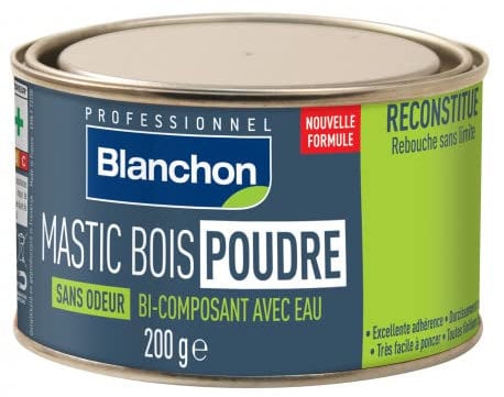Mastic bois sans odeur poudre - chêne clair - 200g - Blanchon