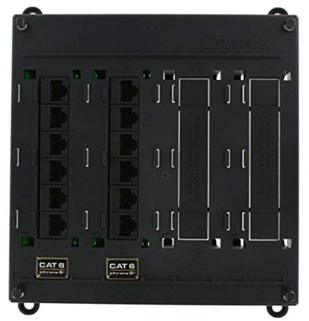 Leviton Twist and Mount Patch Panel, 12 CAT 6 Ports, 476TM-612, Black