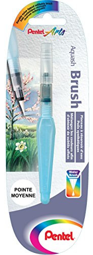 Pentel FRH-M Aquash Brush Pinceau à réserve d'eau 10 ml poils synthétiques pointe moyenne