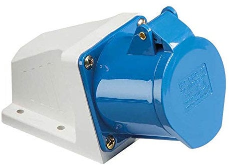E 240 V 32 A Wallmouted monophasé étanche IP44 montée sur Surface inclinée DIY, industrielle, 32A caravane