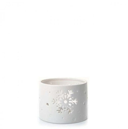 Yankee Candle 1348259 Winter Flurries Sockel Holder Votivkerzenhalter, Keramik, weiß, 11.5 x 11.5 x 8.0 cm