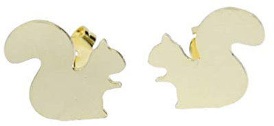 Miniblings Eichhörnchen Ohrstecker Ohrringe Tier Baum Grauhörnchen Kinder golden - Handmade Modeschmuck I Ohrringe Stecker Ohrschmuck