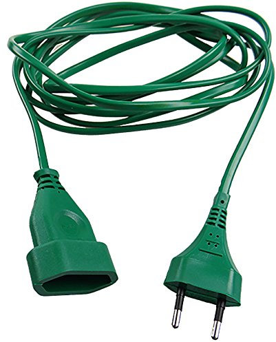 Verlängerungskabel Verlängerung 1-fach Strom-Kabel Euro-Stecker (3,0 Meter 1-Fach, Grün)
