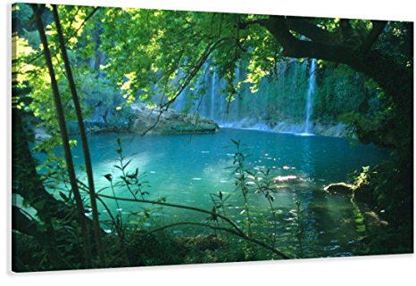 Visario Bild & Kunstdruck der deutschen Marke 80 x 60 cm 4164 Bilder auf Leinwand Kunstdrucke Wasserfall Wandbild