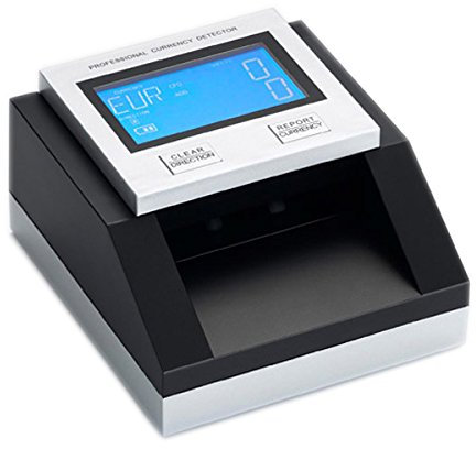 YATEK Detector Billetes Falsos Euro, Dolar, Libras y SEK Cuenta y Suma Billetes, actualizable, testado 100% por el BCE, acepta Billetes nuevos SE-0350-D