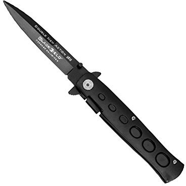 BlackField Sicherheit Double New Action, 88007 - Messer aus Edelstahl mit Clip-Point Klinge und Leichtmetallgriff