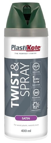 Plasti-kote 22112 400ml Premium Spray Paint Satin - Hunt Green