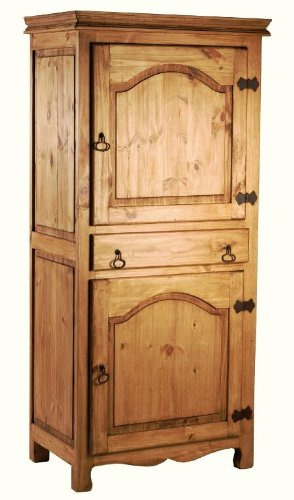 MiaMöbel Schrank Mexico Möbel 86x185x45 cm Landhausstil Massivholz Pinie Honig