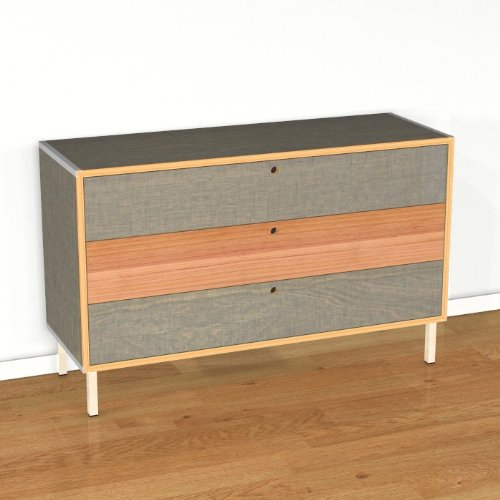 Eichenfrau Schubkastenkommode 120x75x42 cm (BxHxT) form500-20 Multiplex Birke Schlamm und Kirschbaum Massivholz