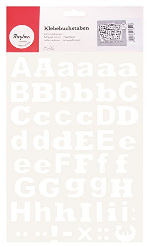 Rayher Klebebuchstaben, 3 cm, selbstklebend, große und kleine Klebebuchstaben in transparent, 3 Blatt DIN A 4, Alphabet transparente Buchstaben, selbstklebend, abziehbar, wiederverwendbar, 38920000