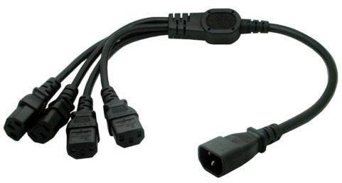 Eonvic - Cavo di alimentazione con splitter a Y, da maschio IEC 320 C14 a femmina 4XC13 (50 cm)