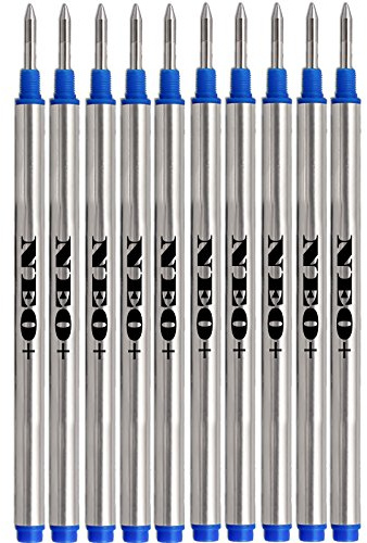 NEO+ Nachfüllen des Stifts Kompatibel mit MontBlanc Rollerball Kugelschreibern: Solitaire, Noblesse, Generation, Scent, Bohème, Classic, StarWalker, Jinhao, Gullor ROLLERBALL (10 BLAUW TINTEN)
