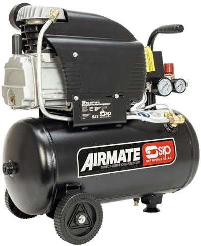 SIP Airmate Air Compressor Oil-Lubricated Direct Drive, 230V 24L 2hp 1.5kW 116psi 8 Bar 8CFM