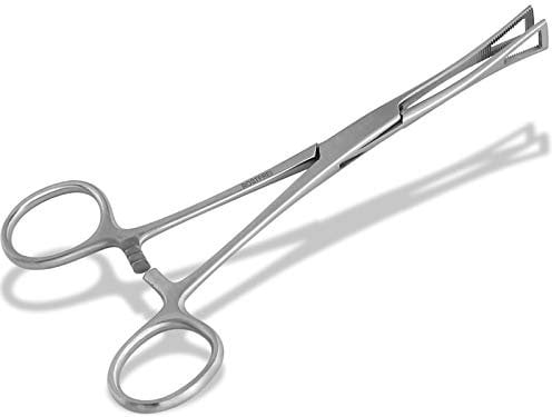 InstrumenteNRW Piercingklemme geschlossen - Piercingzange mit Innenzahnung, Rostfreier Edelstahl, Silber, Classic