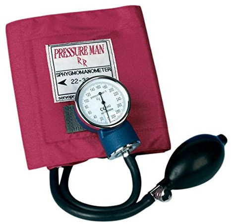 Pressure Man II E3 2079R Import, Klett-Manschette, Blutdruckmesser Rot