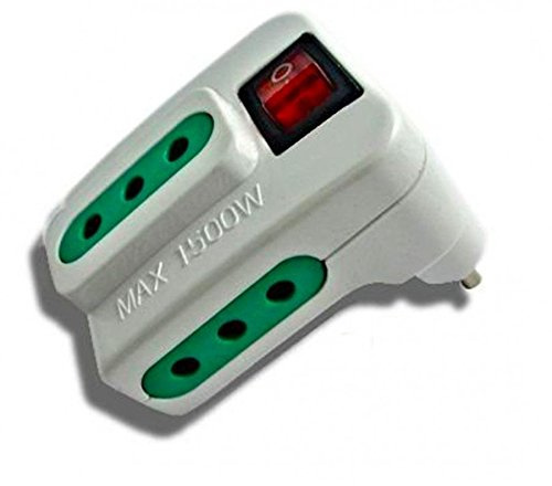 MULTIPRESA 3 ITALIANE CON TRE PRESE BIPASSO TRIPLA 16A con INTERRUTTORE