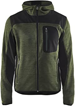 Strickjacke mit Softshell-Verstärkungen Armygrün/Schwarz XXL