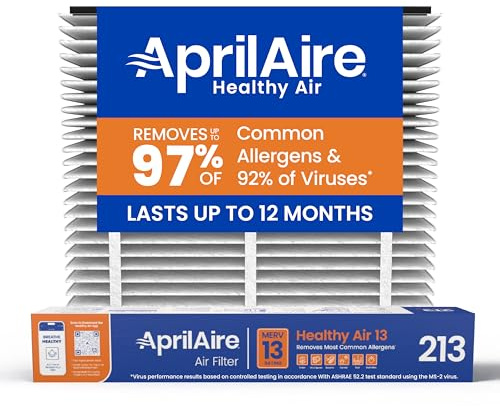 AprilAire 213 Replacement Filter for AprilAire Whole House Air Purifiers - MERV 13, Healthy Home Allergy, 20x25x4 Air Filter (Pack of 1)