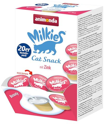 Milkies d’animonda, portions de lait pour chat, Beauty, 4 x 20 portions de 15 g