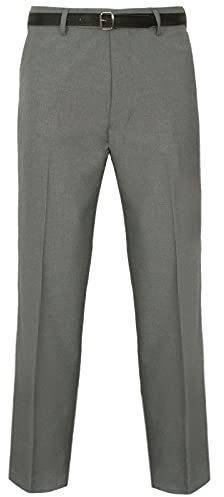Mens Straight Leg Trousers Smart Office Work Pants light grey 48/29