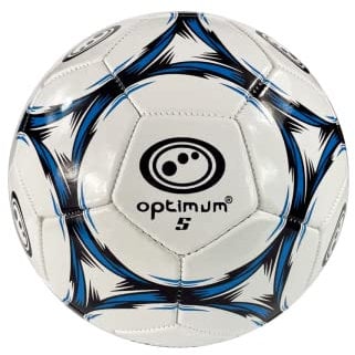 Optimum Classico All-Weather Football Ball - Stylish, Soft-Touch PVC, Even Pressure, Ideal for Training & Matches, Suitable for All Grounds - Black/Blue - Size 5 - Without Pump
