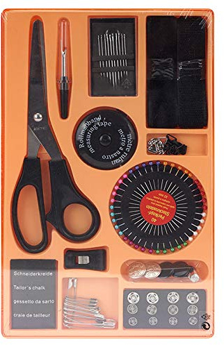 ZKH Schneider-Box mit Basic Nähzubehör Starter-Paket für angehende Näher/-innen, Nähsets (87-teilig/ 28.05 x 18.5 x 2.5 cm)