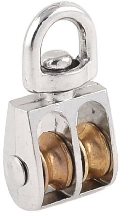 Sourcingmap a14010300ux0501 Riemenscheibe mit doppeltem Rad für Flaschenzug mit Seil, Gold de