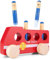 New Classic Toys - Wooden Pop-Up Fire Truck - Fire Engine Wooden Toy for Kids, Pop Up Toy, Fire Engine Toys, Car Gifts for Children, Montessori Toy - Set of 1, Red