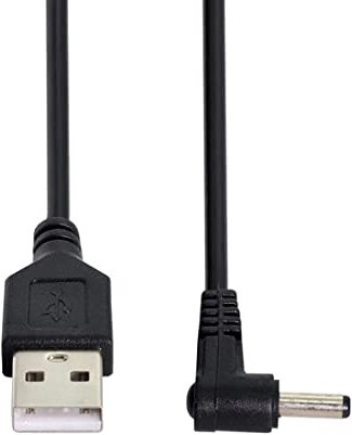 CY USB 2.0 mâle 90 degrés à angle droit de 3,5 mm vers prise d’alimentation CC de 1,35 mm 5 V, câble de 100 cm