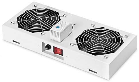 DIGITUS Dachlüftereinheit für Wandgehäuse - 276 m³/h freiblasender Volumenstrom - 2x Lüfter - Thermostat - Grau