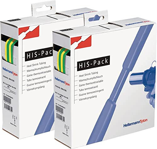 HELLERMANN TYTON brightermannTyton 300-30957 Schrumpfschlauch without Kleber green, yellow9.50mm 4.70mm Schrumpfrate:2:1 5m
