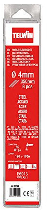 Telwin 802620 Electrodes Rutiles pour Soudage, Gris, Set de 8 Pièces