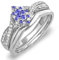 Dazzlingrock Collection Verlobungsring-Set, blauer Saphir und weißer Diamant, Marquise-Form, Sterlingsilber, Saphir, Sterling Silber, Saphir