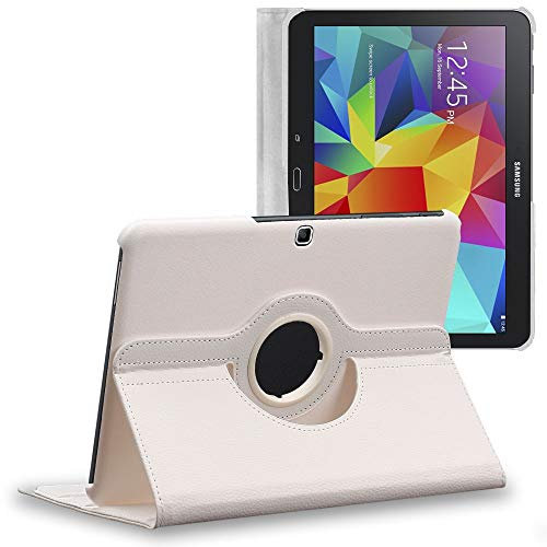 ebestStar - Funda para Samsung Galaxy Tab 4 10.1 SM-T530, T533 T531 T535, Carcasa Capa Giratoria, 360 Protectora, Cuero PU Soporte, Blanco