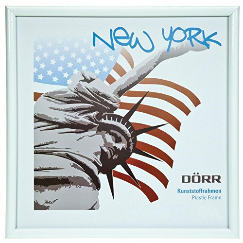 AmazonUkkitchen Dorr Bilderrahmen, quadratisch, 20 x 20 cm, New York, Plastik, weiß, 8x8inch