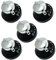 New World Gas Hob Oven Cooker Knobs Flame Control Switch (Pack of 5, Black/Silver)