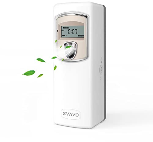 SVAVO Automatic LCD Fragrance Dispenser - Wall Mount/Free Standing ABS Auto Air Freshener Dispenser Programmable Aerosol Spray Perfume Dispenser for Bathroom, Hotel, Office, Commercial Place, White
