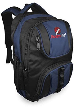 Roamlite Backpack Rucksack - Waterproof Multi Section 6 Pocket Bag - Hand Luggage Approved Size, Nylon 44 cm 25 Litre - RL18KN