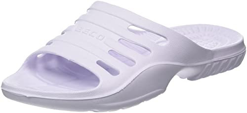 BECO - Pantoletten, Badelatschen Unisex, Mules Mujer, Blanco (Weiß 1), 41 EU