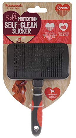 Rosewood 07663 Soft Protection självrengörande borste i salongskvalitet, medium