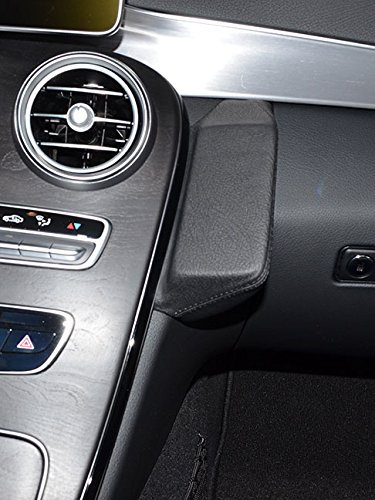 KUDA Handyhalterung passend für Mercedes C-Klasse ab 2014 (W205) - Telefonkonsole für Smartphones, Handy, Navi und mehr - Kunstlederkonsole, Schwarz, 1295